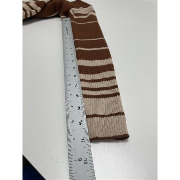 Say What Women Tab Brown Striped Sweater Dress Stretch Ribbed S Formfit Bodycon - Picture 8 of 10